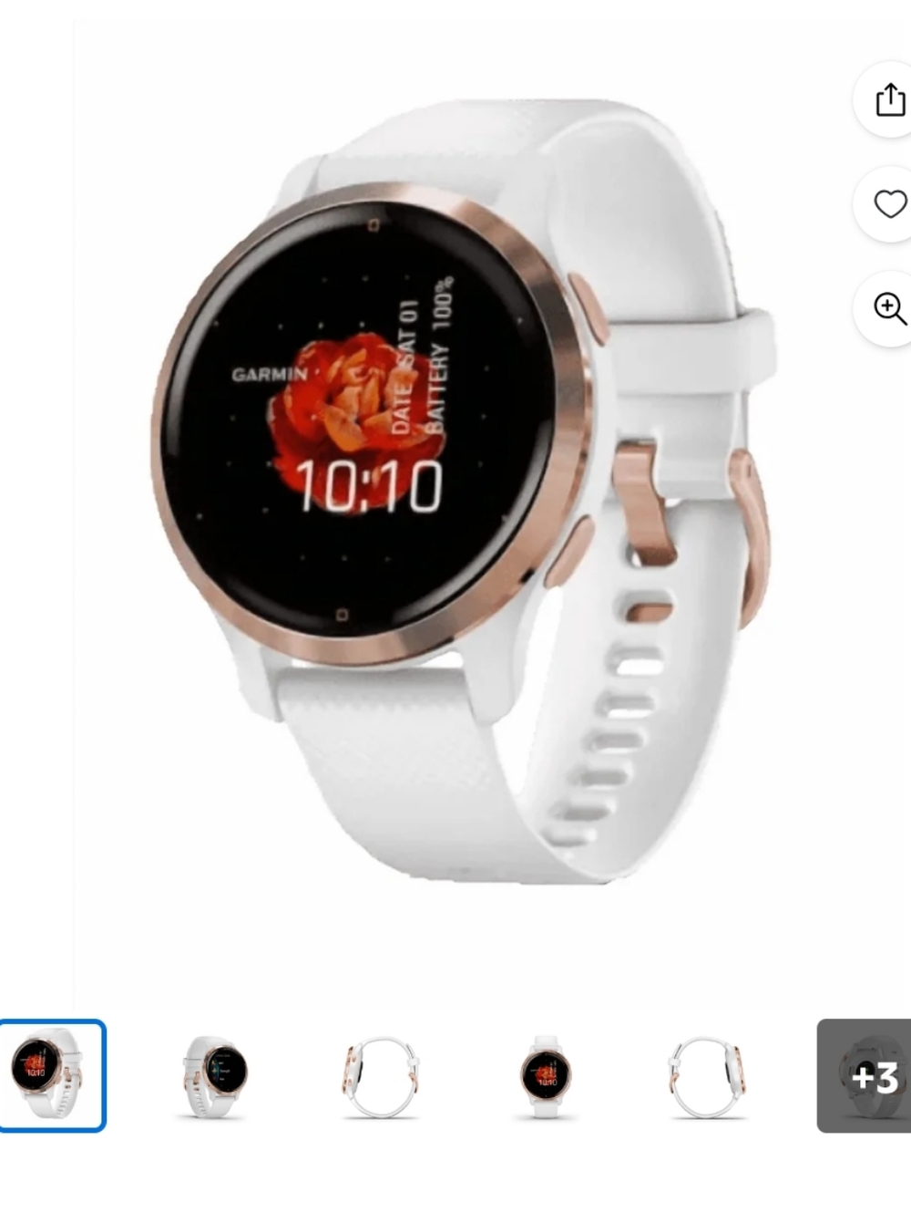 Garmin Venu 2S White with Rose Gold Bezel Smartwatch
